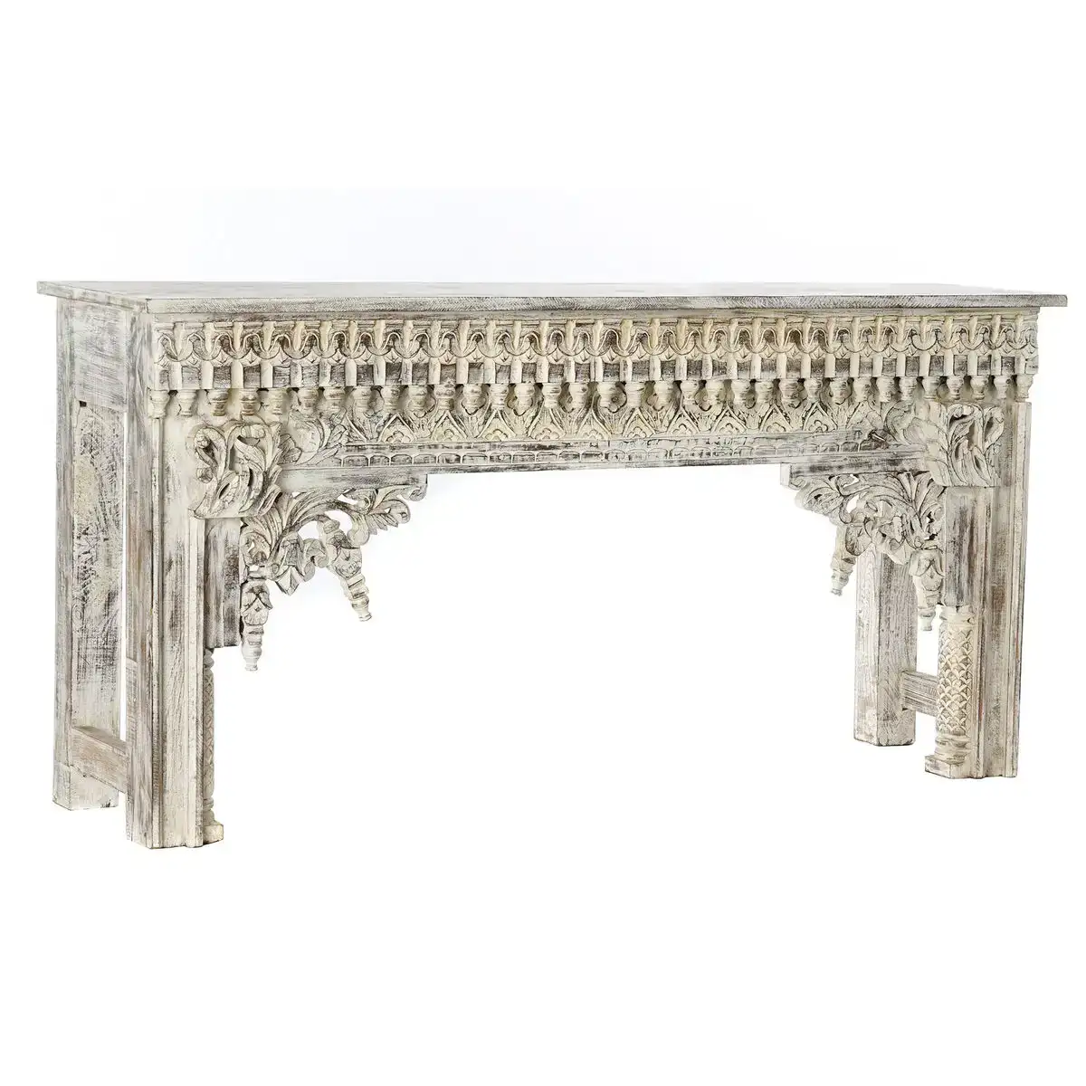 Table d appoint dkd home decor blanc bois de manguier 150 x 41 x 76 cm_8091. DIAYTAR COTE D'IVOIRE - L'Art de Vivre le Shopping Authentique. Découvrez notre boutique en ligne et trouvez des produits qui célèbrent la culture et l'héritage du Côte d'Ivoire.