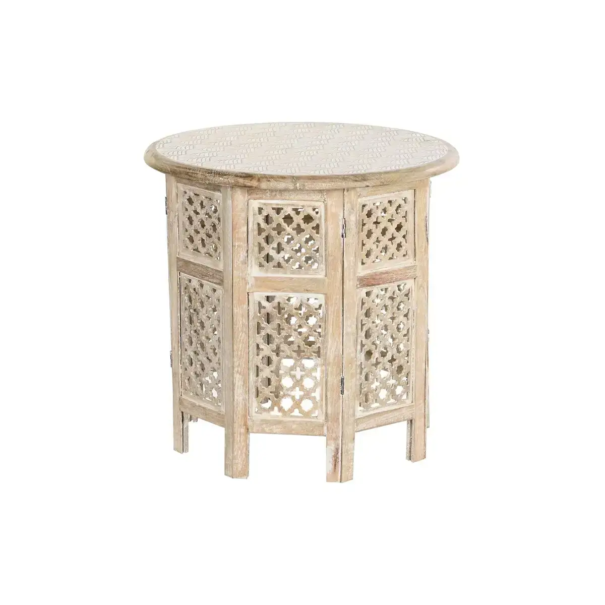 Table d appoint dkd home decor blanc marron bois de manguier 53 x 53 x 53 cm_3140. DIAYTAR COTE D'IVOIRE - Là où la Beauté Rencontre la Fonctionnalité. Parcourez notre sélection pour trouver des produits qui allient esthétique et praticité, pour un quotidien sublimé.