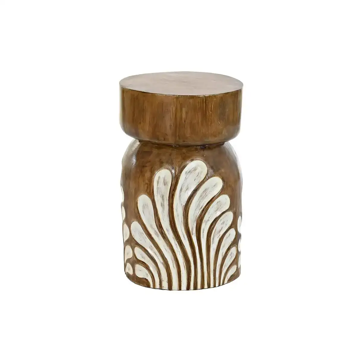 Table d appoint dkd home decor blanc naturel marron clair 30 x 30 x 50 cm 29 x 29 x 51 cm_7148. DIAYTAR COTE D'IVOIRE - Là où Choisir est un Acte d'Amour pour le Côte d'Ivoire. Explorez notre gamme et choisissez des produits qui célèbrent la culture et l'artisanat du pays.
