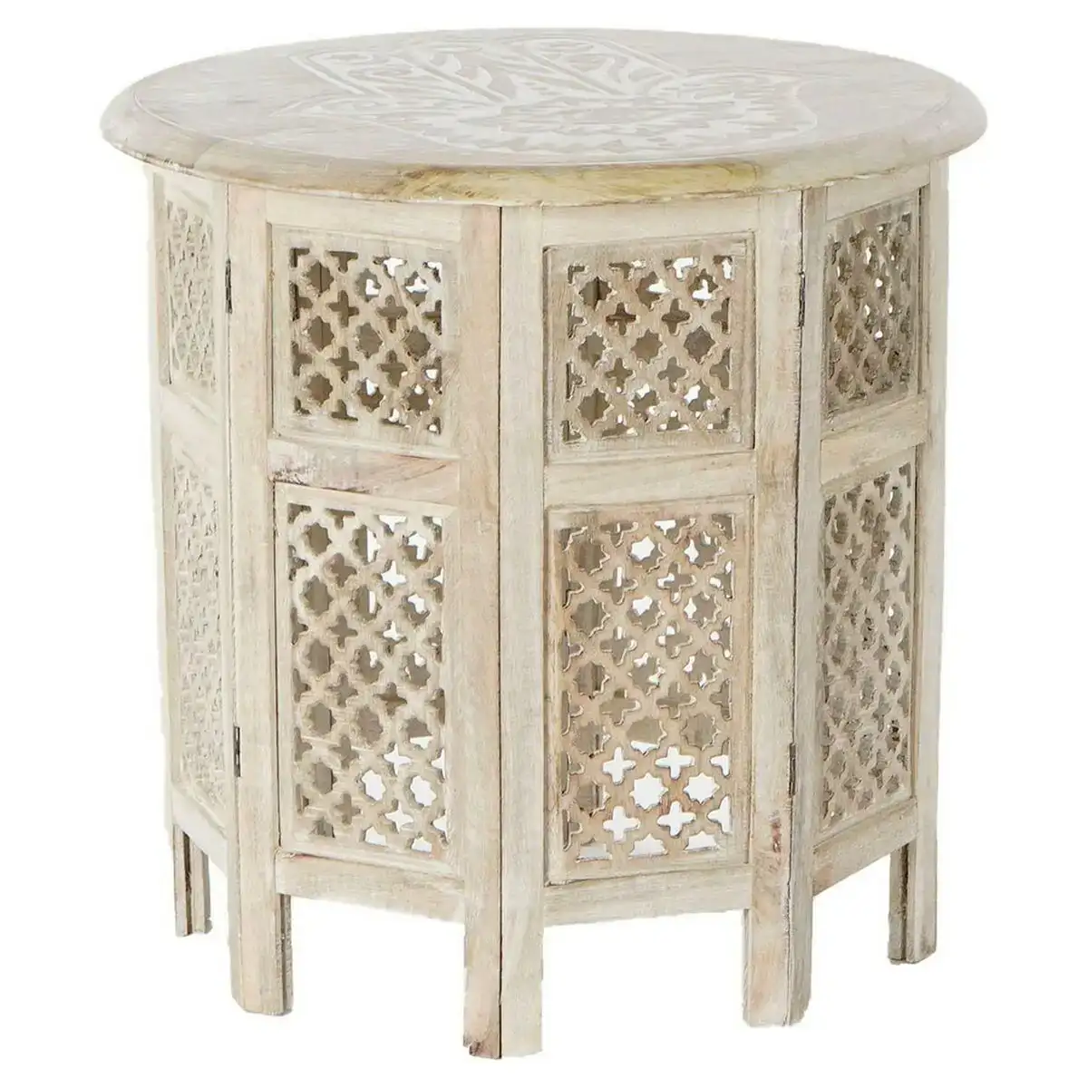 Table d appoint dkd home decor floral marron blanc bois de manguier 62 5 x 62 5 x 54 cm _1793. Bienvenue sur DIAYTAR COTE D'IVOIRE - Là où Chaque Objet a une Âme. Plongez dans notre catalogue et trouvez des articles qui portent l'essence de l'artisanat et de la passion.