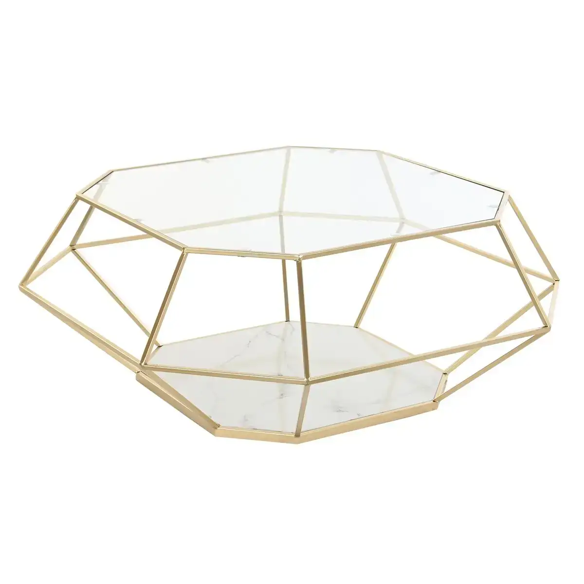 Table d appoint dkd home decor glamour dore metal verre 100 x 100 x 41 cm_2486. DIAYTAR COTE D'IVOIRE - Où Choisir est un Acte d'Amour pour le Côte d'Ivoire. Explorez notre boutique en ligne et choisissez des articles qui célèbrent la culture et l'artisanat du pays.