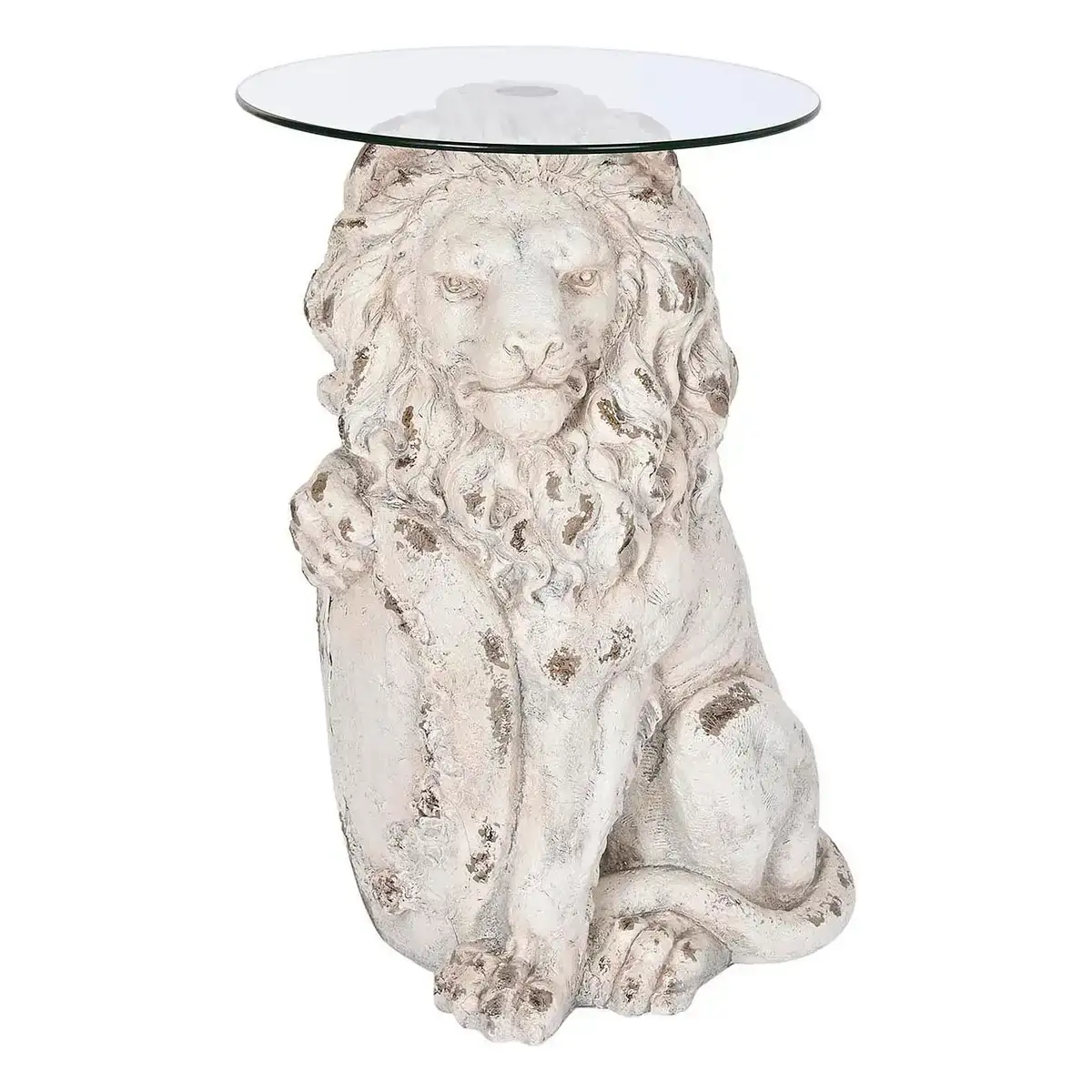 Table d appoint dkd home decor lion 52 x 44 x 72 cm verre gris metal blanc magnesium_6613. DIAYTAR COTE D'IVOIRE - Votre Paradis Shopping au Cœur du Côte d'Ivoire. Explorez notre boutique en ligne et découvrez des produits conçus pour enchanter chaque aspect de votre vie.