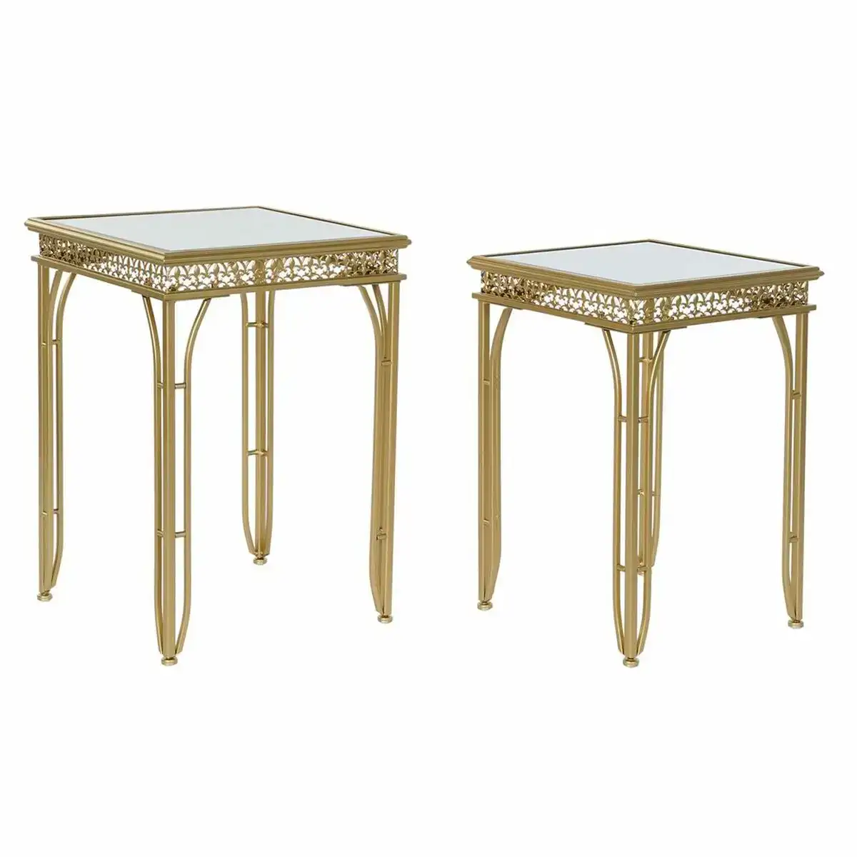 Table d appoint dkd home decor metal miroir 2 pcs 40 x 40 x 56 cm 35 x 35 x 51 cm _8411. DIAYTAR COTE D'IVOIRE - Là où Chaque Produit a son Histoire. Découvrez notre gamme de produits, chacun portant en lui le récit de l'artisanat et de la passion, pour vous offrir une expérience de shopping authentique.