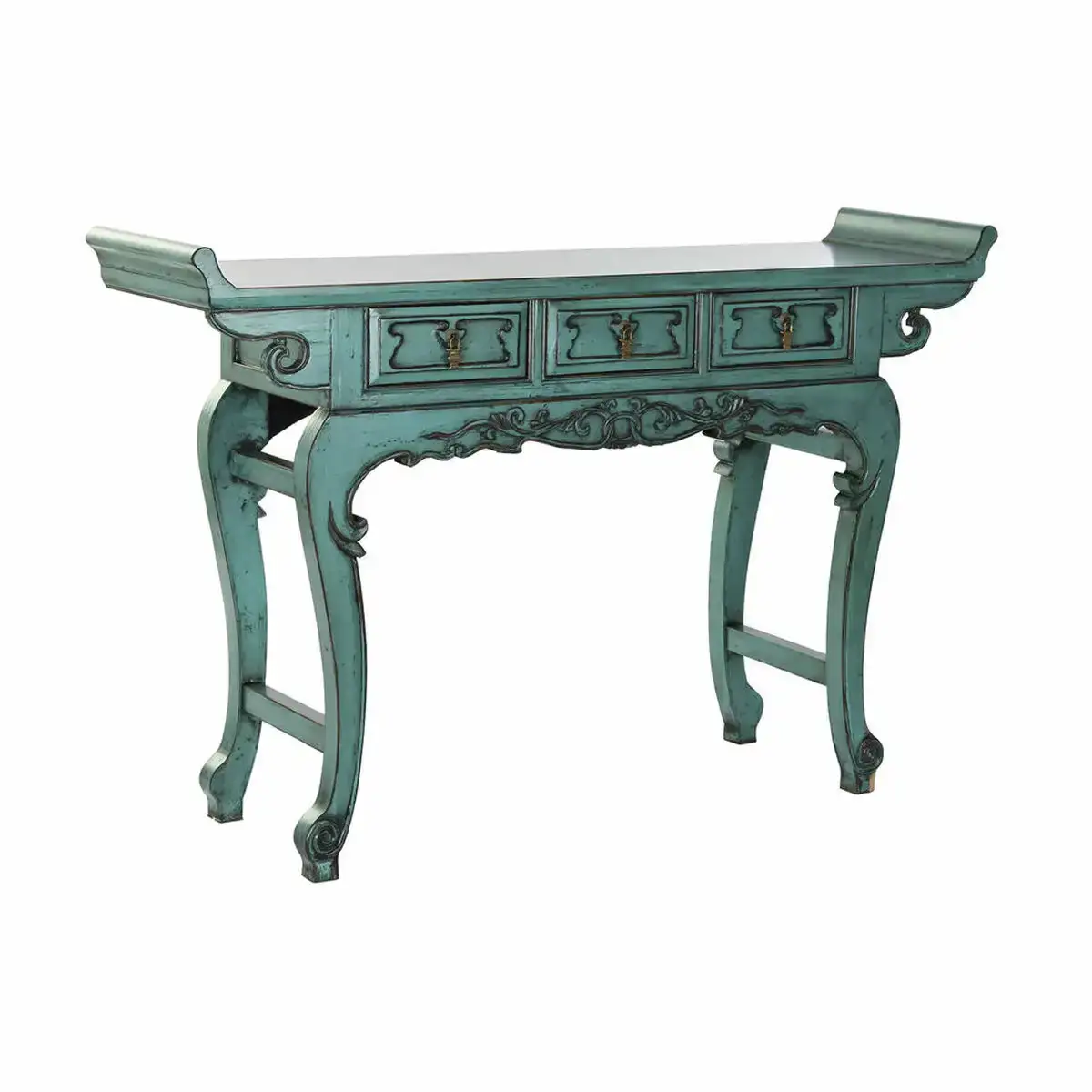 Table d appoint dkd home decor metal turquoise oriental orme 135 x 37 x 89 cm _5312. Bienvenue sur DIAYTAR COTE D'IVOIRE - Là où le Shopping Devient une Aventure. Explorez notre catalogue et dénichez des trésors qui élargiront votre horizon shopping.