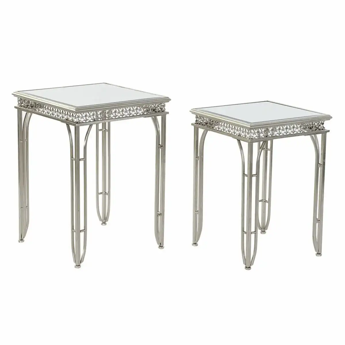 Table d appoint dkd home decor miroir argente metal 40 x 40 x 56 cm 2 pcs 35 x 35 x 51 cm _8178. DIAYTAR COTE D'IVOIRE - L'Art de Vivre le Shopping Authentique. Découvrez notre boutique en ligne et trouvez des produits qui célèbrent la culture et l'héritage du Côte d'Ivoire.