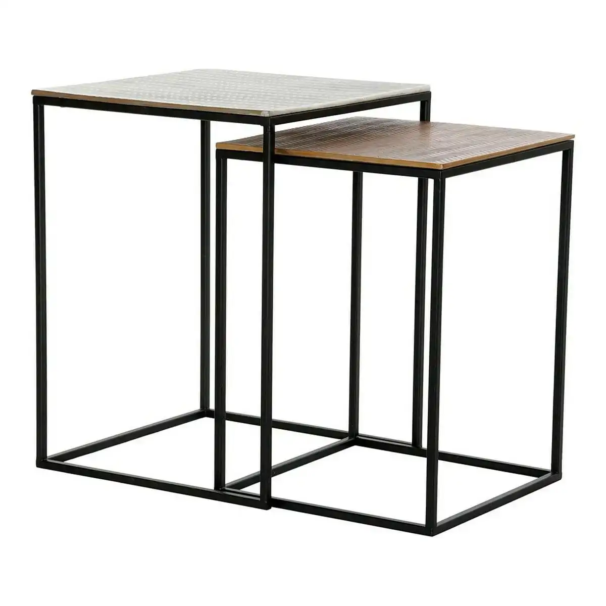 Table d appoint dkd home decor noir aluminium argente 2 pcs _5909. DIAYTAR COTE D'IVOIRE - Où Choisir Devient une Expression de Soi. Découvrez notre boutique en ligne et trouvez des articles qui révèlent votre personnalité et votre style.