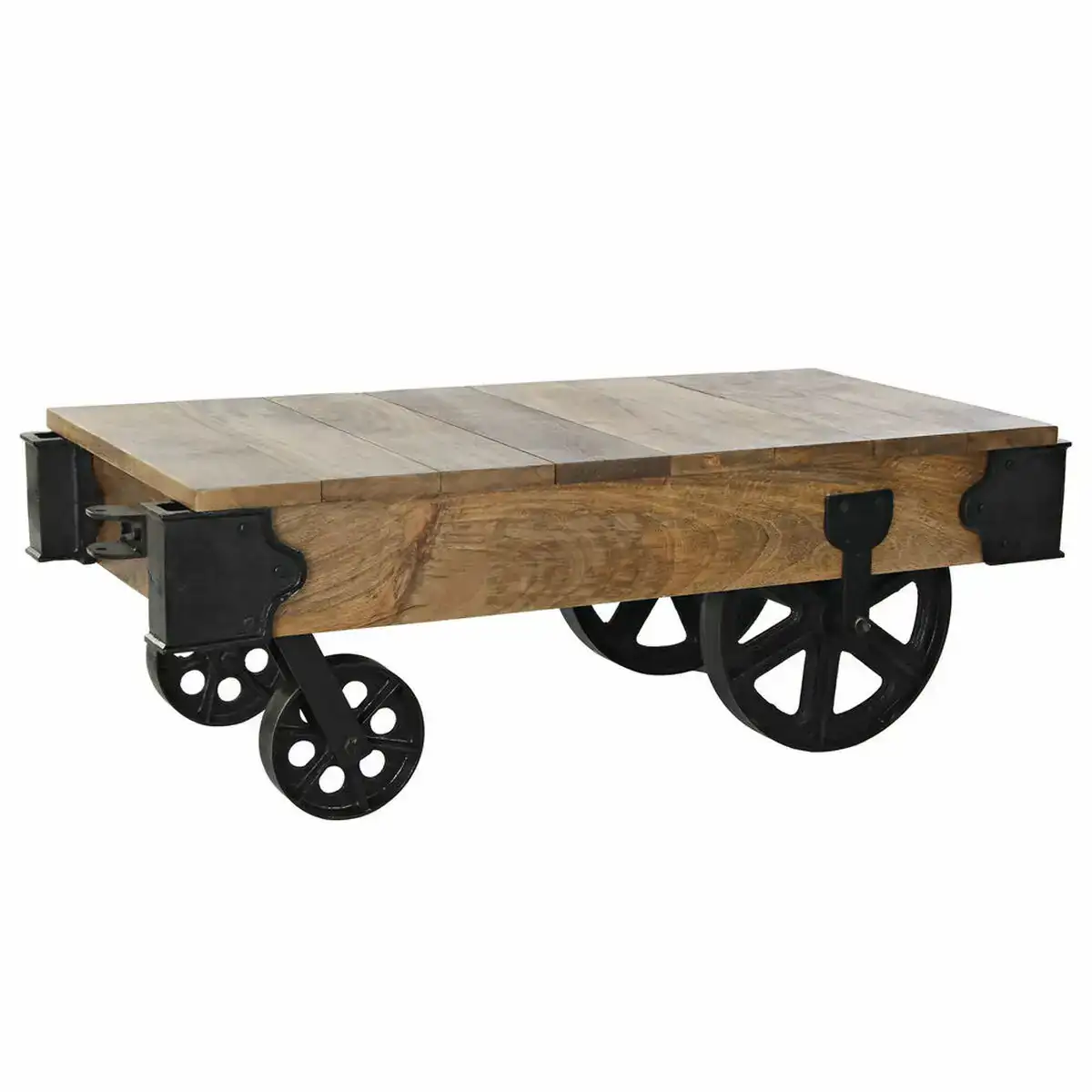 Table d appoint dkd home decor noir brun fonce metal plastique bois de manguier 120 x 56 x 41 cm_9878. DIAYTAR COTE D'IVOIRE - L'Art de Vivre le Shopping Authentique. Découvrez notre boutique en ligne et trouvez des produits qui incarnent la passion et le savoir-faire du Côte d'Ivoire.
