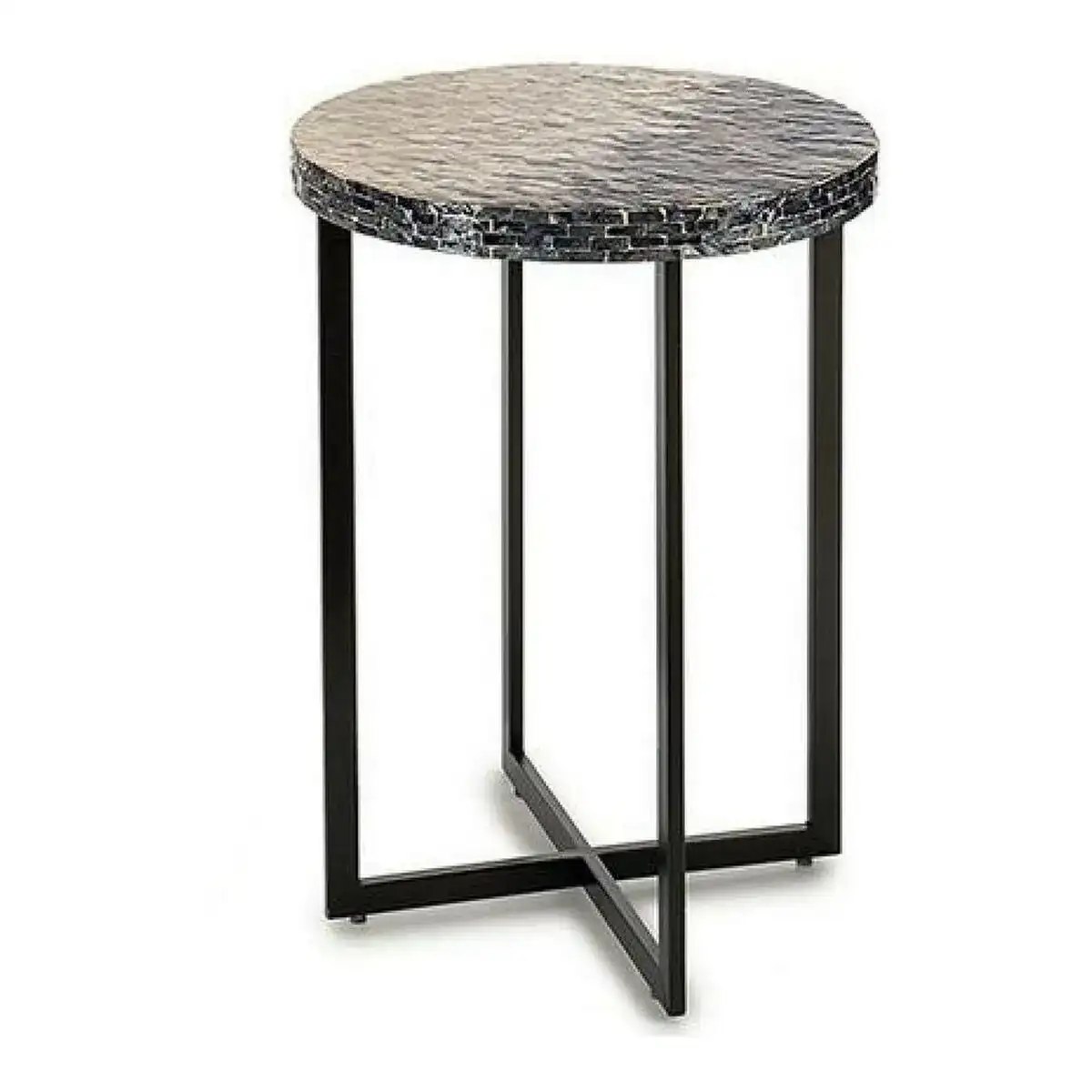 Table d appoint gris metal nacre noire contre plaque 45 x 62 x 45 cm _2464. DIAYTAR COTE D'IVOIRE - L'Odyssée du Shopping à Votre Portée. Parcourez notre boutique en ligne et partez à la découverte d'articles qui rendront chaque jour spécial.