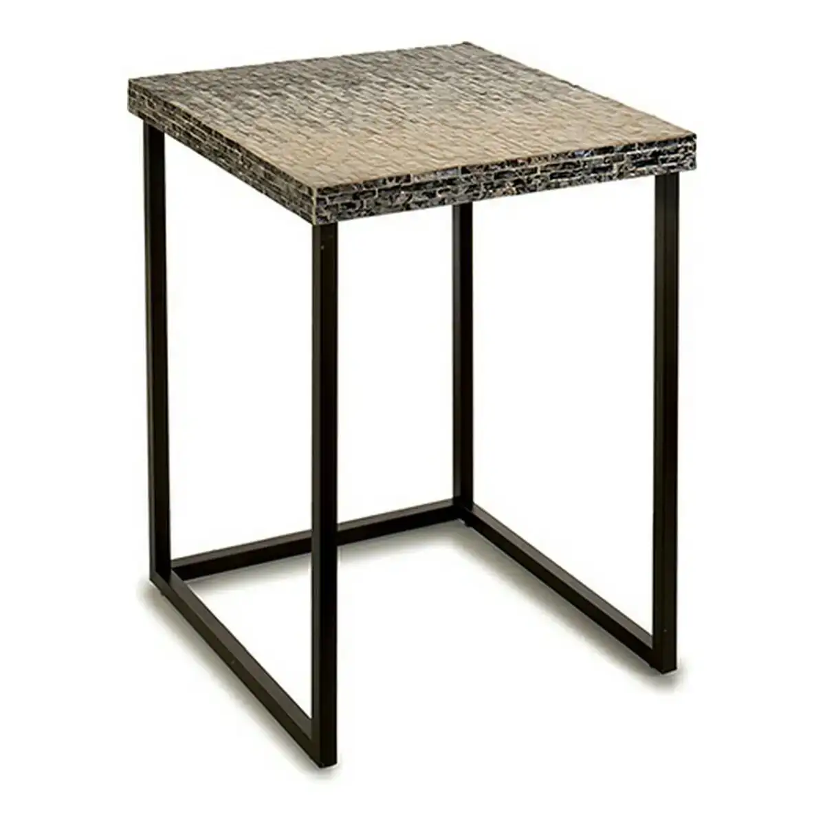 Table d appoint gris metal nacre noire contre plaque 47 x 62 x 47 cm _7573. DIAYTAR COTE D'IVOIRE - Votre Plateforme pour un Shopping Inspiré. Explorez nos offres variées et découvrez des articles qui stimulent votre créativité et embellissent votre vie.