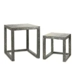 Table d appoint gris nacre noire contre plaque 2 pieces _7595. DIAYTAR COTE D'IVOIRE - L'Art de Vivre le Shopping Authentique. Découvrez notre boutique en ligne et trouvez des produits qui célèbrent la culture et l'héritage du Côte d'Ivoire.