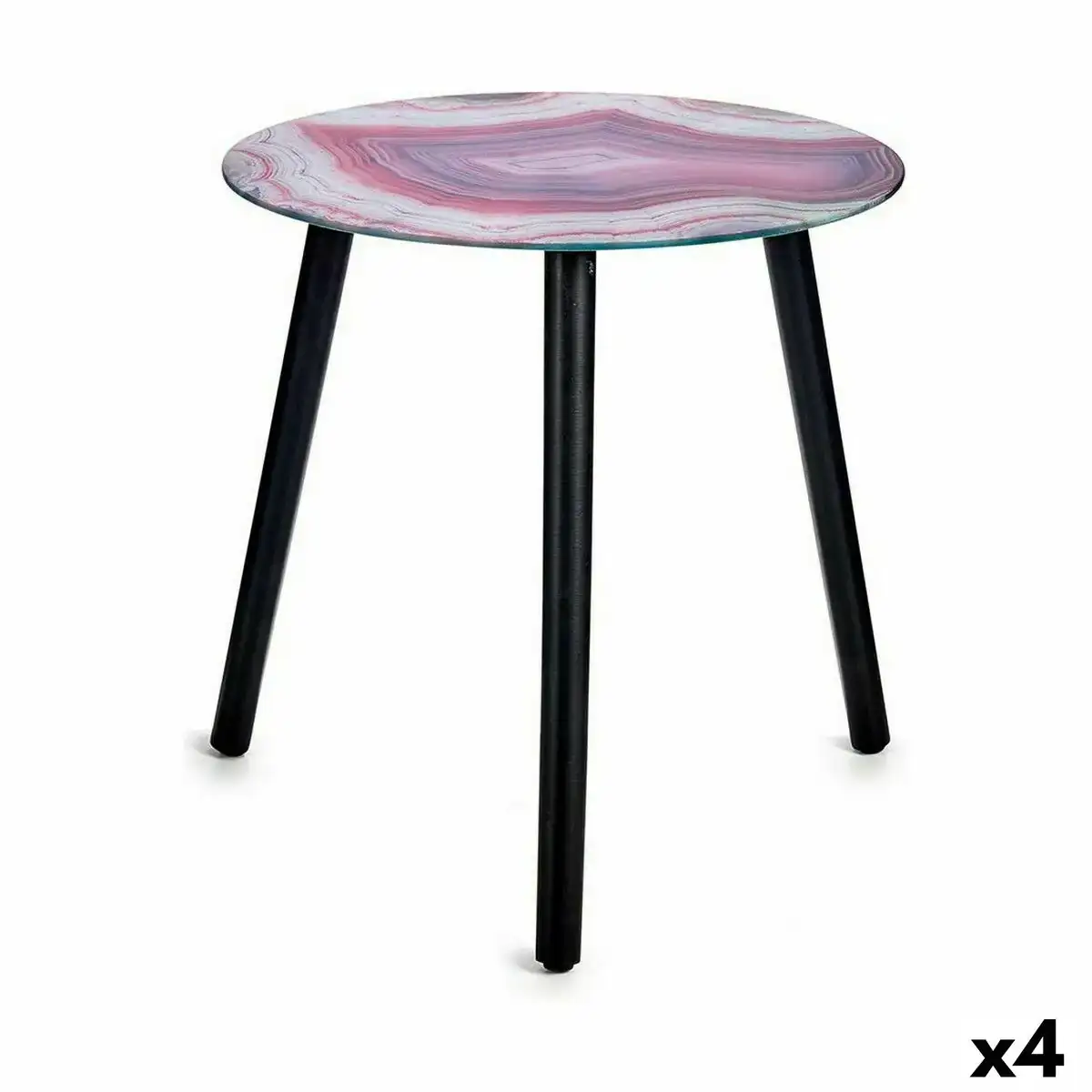 Table d appoint marbre noir rose verre 40 x 41 5 x 40 cm 4 unites _8730. DIAYTAR COTE D'IVOIRE - Votre Portail Vers l'Élégance Accessible. Parcourez notre boutique en ligne pour découvrir des produits qui incarnent le luxe à des prix abordables.