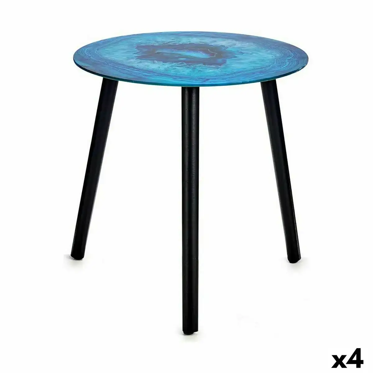 Table d appoint marbre noir turquoise verre 40 x 41 5 x 40 cm 4 unites _4031. DIAYTAR COTE D'IVOIRE - Là où la Découverte est au Rendez-vous. Plongez dans notre catalogue et trouvez des articles qui éveilleront votre curiosité et élargiront vos horizons.