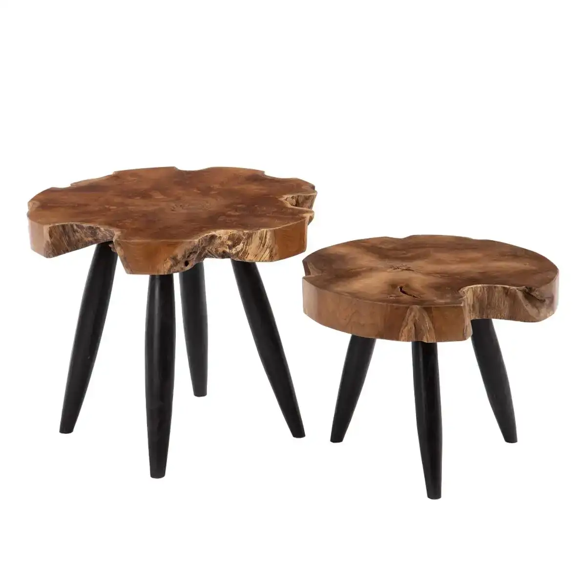 Table d appoint naturel noir bois de teck 60 x 60 x 50 cm_2109. DIAYTAR COTE D'IVOIRE - Où Choisir est un Plaisir. Explorez notre boutique en ligne et choisissez parmi des produits de qualité qui satisferont vos besoins et vos goûts.