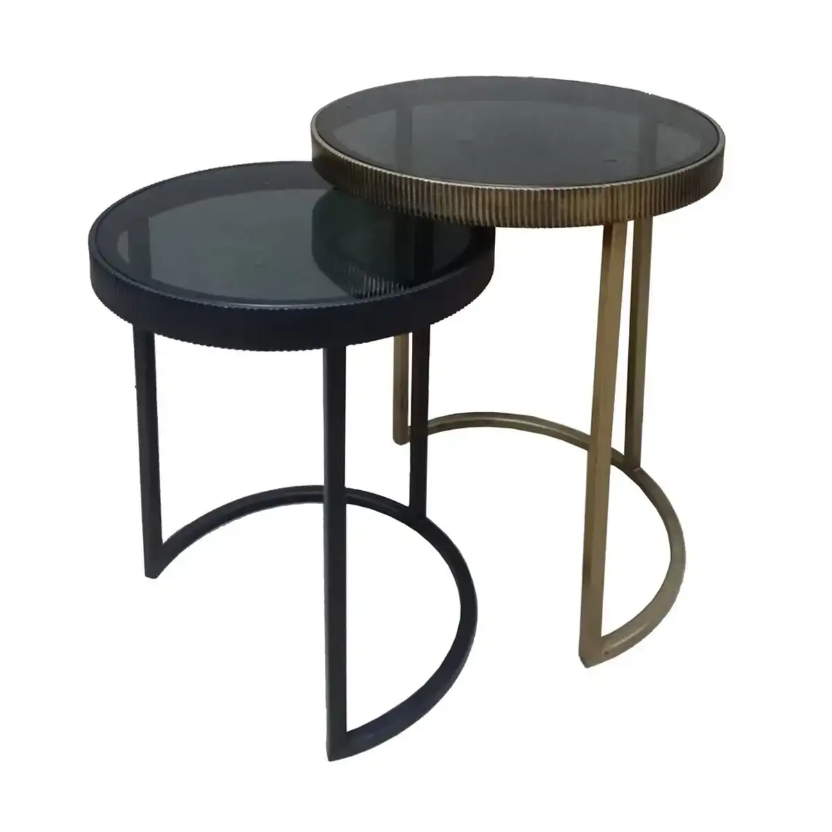 Table d appoint verre noir dore fer 40 x 40 x 56 cm 2 unites _2663. Entrez dans le Monde de DIAYTAR COTE D'IVOIRE - Où Chaque Produit Raconte une Histoire Unique. Explorez notre sélection et laissez-vous transporter par des récits à travers les articles que vous choisissez.
