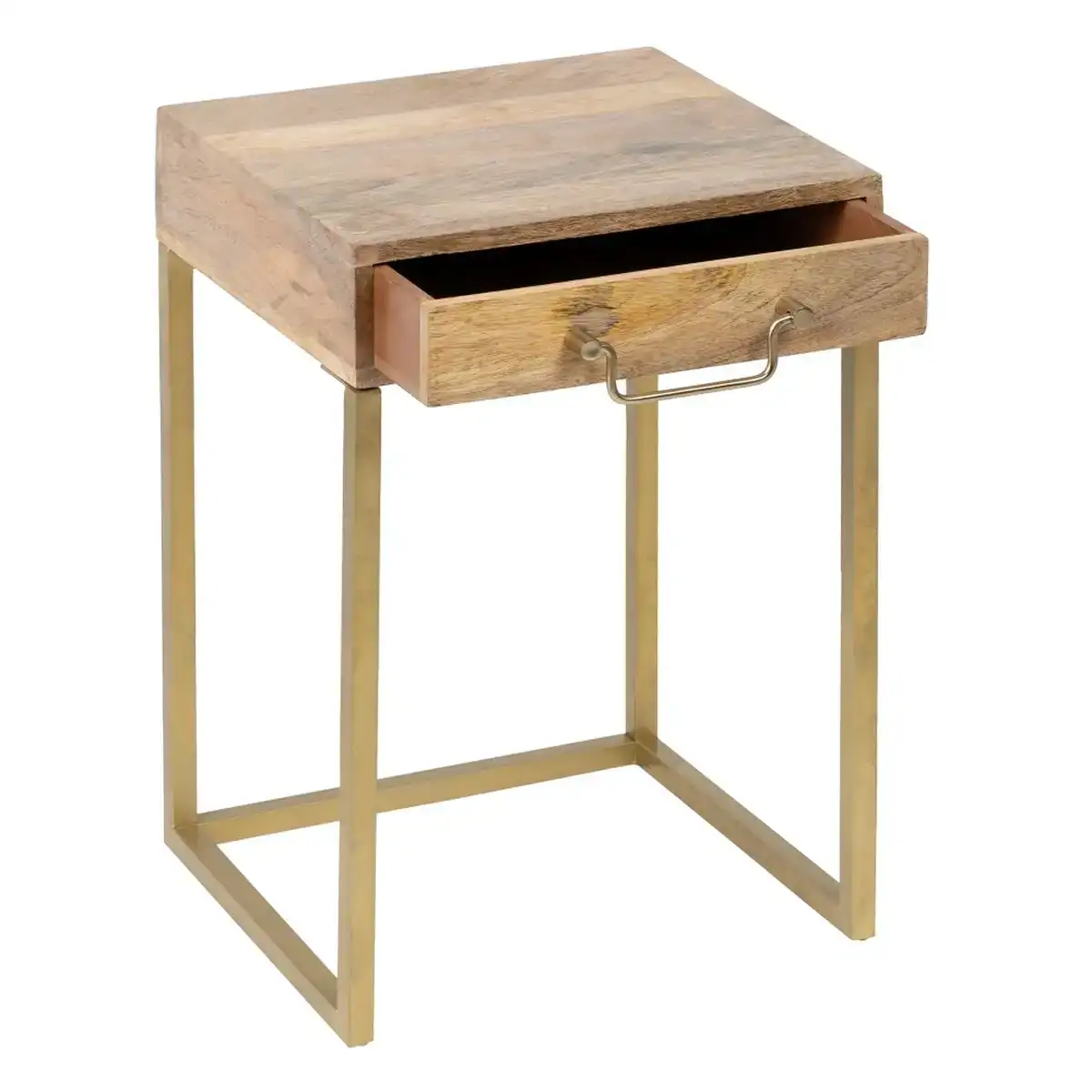 Table de nuit 40 x 36 x 59 5 cm naturel dore bois fer_3774. DIAYTAR COTE D'IVOIRE - Où le Shopping Devient une Aventure Culturelle. Plongez dans notre univers de produits qui célèbrent l'héritage et l'artisanat du Côte d'Ivoire.
