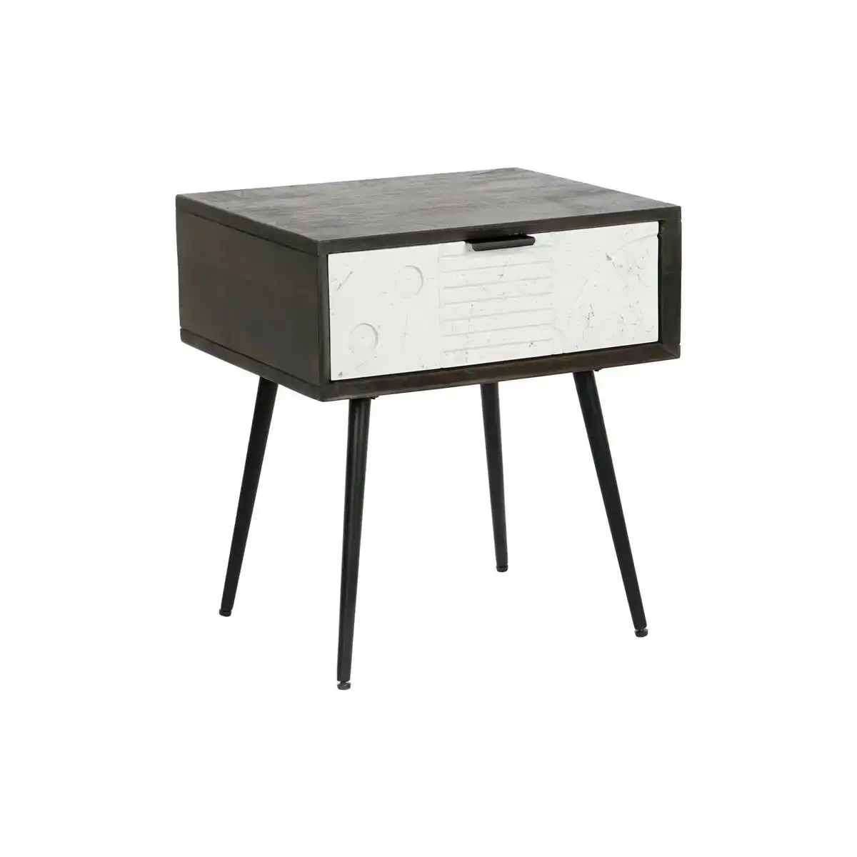 Table de nuit dkd home decor 45 x 38 x 50 cm noir metal blanc bois de manguier wengue_2842. DIAYTAR COTE D'IVOIRE - Où Chaque Sélection est une Victoire. Découvrez notre boutique en ligne et trouvez des articles qui vous rendent la vie plus belle, un choix à la fois.