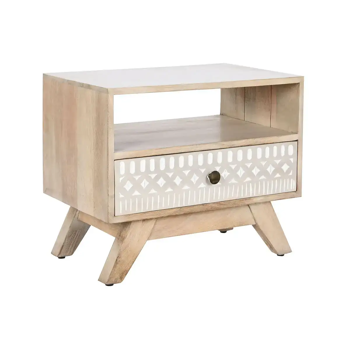 Table de nuit dkd home decor blanc naturel bois de manguier 55 x 35 x 45 cm_6957. Bienvenue sur DIAYTAR COTE D'IVOIRE - Où Chaque Produit a son Histoire. Découvrez notre sélection unique et choisissez des articles qui racontent la richesse culturelle et artistique du Côte d'Ivoire.