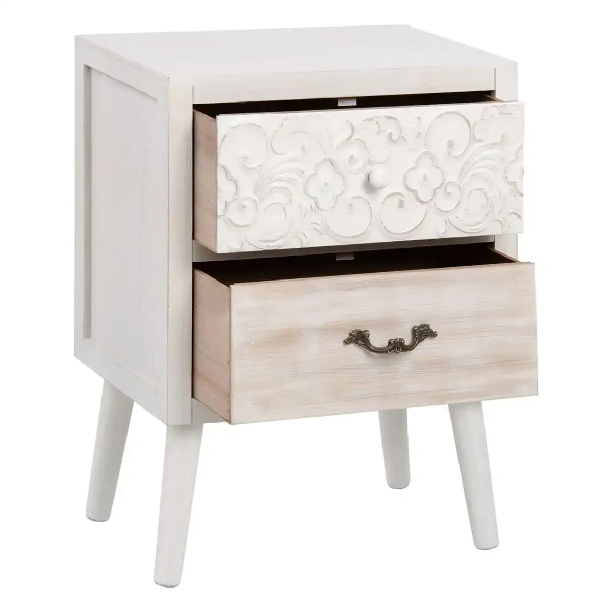 Table de nuit dune naturel blanc bois d epicea 45 x 30 x 60 cm_2882. Bienvenue chez DIAYTAR COTE D'IVOIRE - Où Chaque Objet a sa Propre Histoire. Découvrez notre sélection soigneusement choisie et choisissez des produits qui racontent le patrimoine sénégalais.