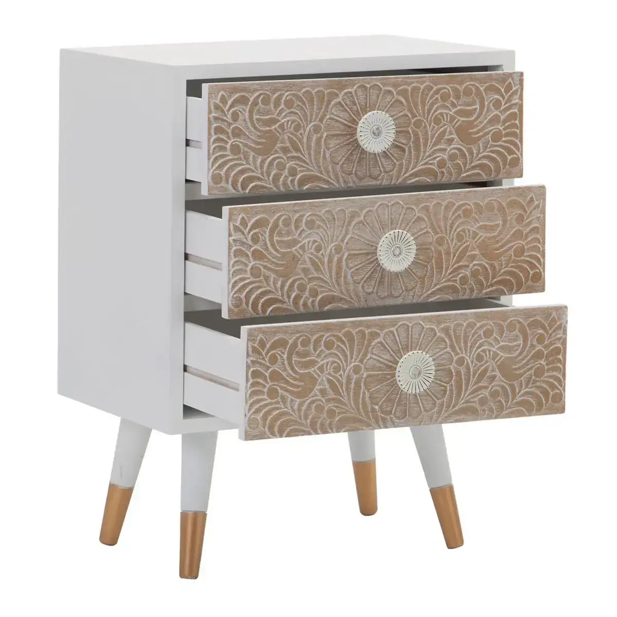 Table de nuit klee 48 x 35 x 66 cm naturel bois de pin blanc_1250. Bienvenue chez DIAYTAR COTE D'IVOIRE - Où Chaque Produit a son Histoire. Plongez dans notre sélection diversifiée et découvrez des articles qui racontent le riche patrimoine sénégalais.