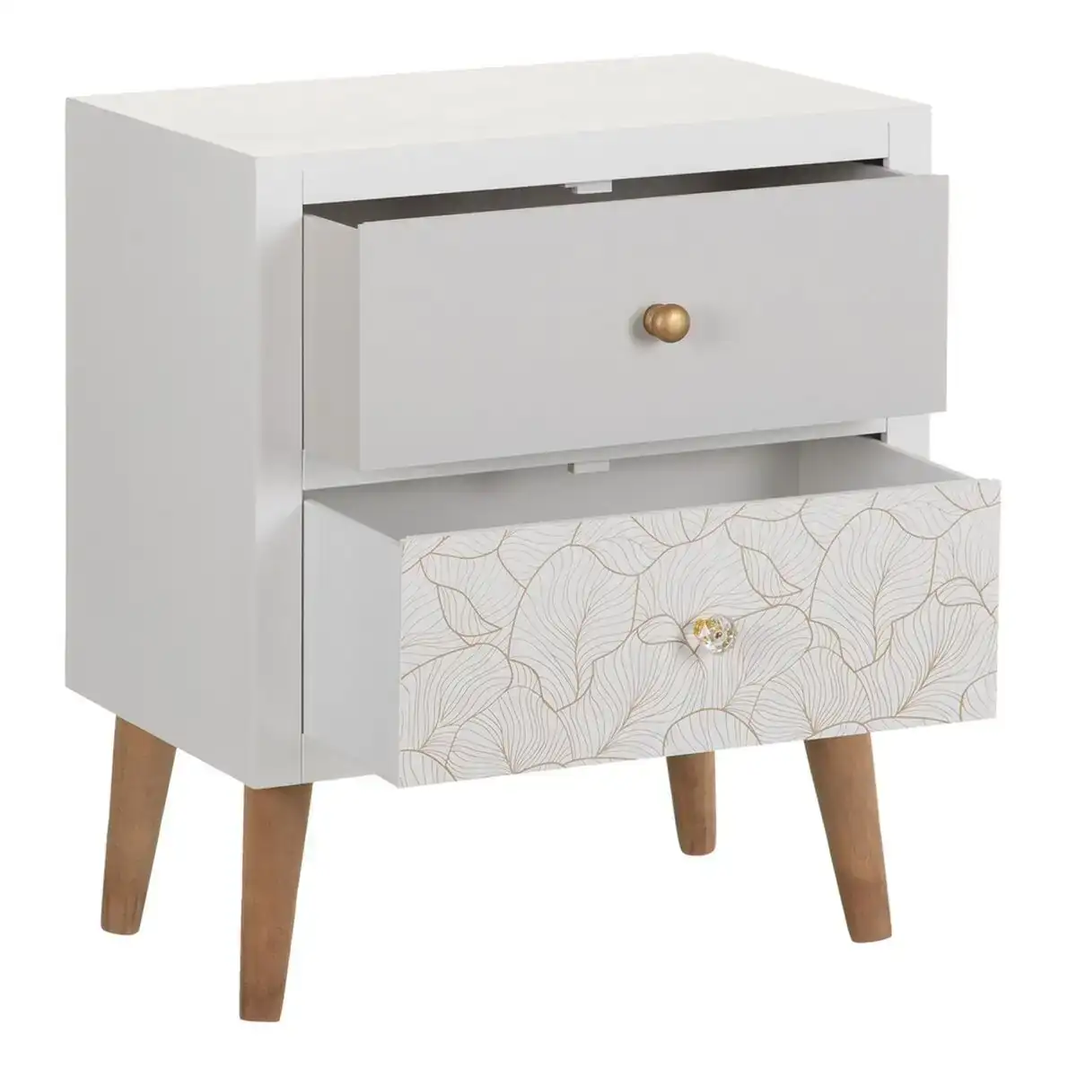 Table de nuit margot 46 x 30 x 54 cm gris blanc_3400. DIAYTAR COTE D'IVOIRE - Là où Chaque Achat Contribue à un Rêve. Naviguez à travers notre boutique en ligne et soutenez des artisans talentueux tout en acquérant des trésors.