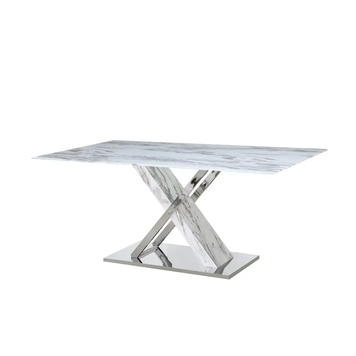 Table de salle a manger dkd home decor verre argente gris acier blanc 180 x 90 x 78 cm_4239. DIAYTAR COTE D'IVOIRE - L'Art de Vivre le Shopping Authentique. Découvrez notre boutique en ligne et trouvez des produits qui célèbrent la culture et l'héritage du Côte d'Ivoire.