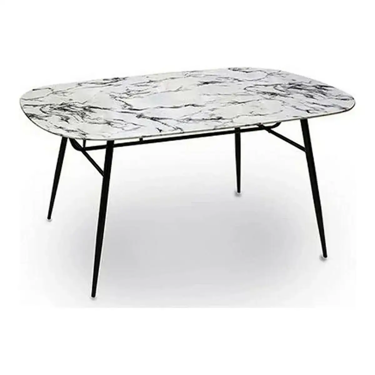 Table noir metal blanc melamine 90 x 76 5 x 160 cm _6022. DIAYTAR COTE D'IVOIRE - Là où Chaque Produit Est une Trouvaille. Explorez notre sélection minutieuse et découvrez des articles qui correspondent à votre style de vie et à vos aspirations.