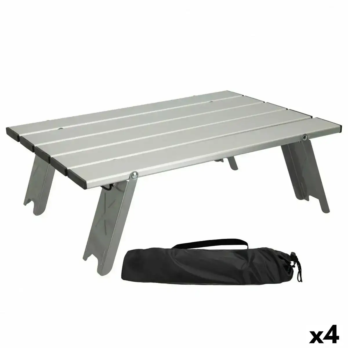 Table piable aktive argente aluminium 40 x 13 x 28 5 cm 4 unites _9000. DIAYTAR COTE D'IVOIRE - Votre Marché Virtuel au Côte d'Ivoire. Parcourez notre boutique en ligne pour trouver des trésors cachés, des articles indispensables du quotidien aux joyaux artistiques.