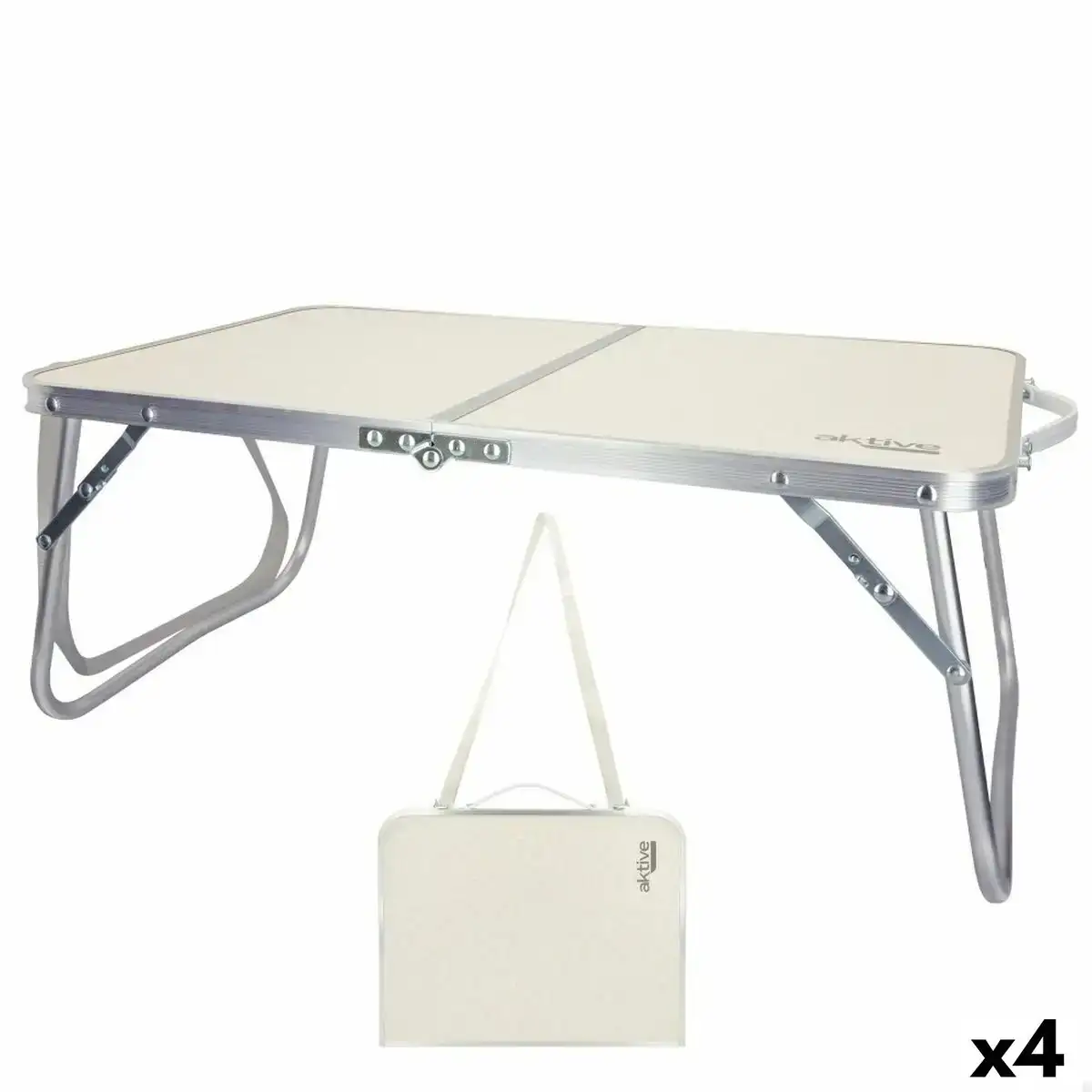 Table piable aktive creme 60 x 25 x 40 cm 4 unites _5237. DIAYTAR COTE D'IVOIRE - Votre Destination pour un Shopping Inoubliable. Naviguez à travers notre catalogue et choisissez des produits qui vous marquent par leur originalité.