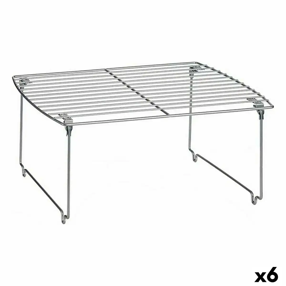 Tablette pliante argente metal 44 x 28 x 19 cm 6 unites _8384. DIAYTAR COTE D'IVOIRE - Votre Source d'Inspiration Shopping. Parcourez nos rayons et trouvez des articles qui vous inspirent, que ce soit pour votre style, votre maison ou votre vie quotidienne.