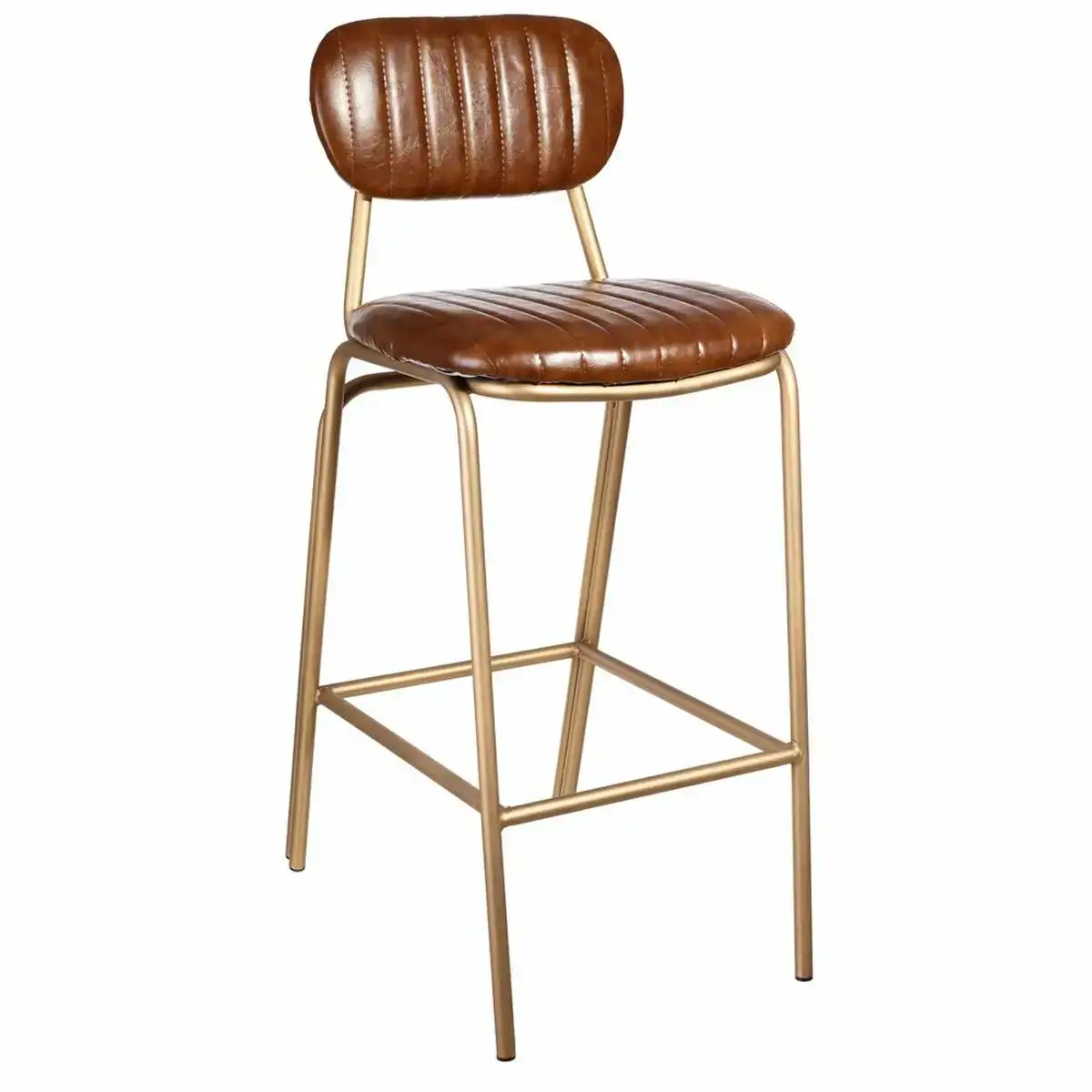 Tabouret 44 x 51 x 100 cm dore metal marron polyurethane_5517. Bienvenue sur DIAYTAR COTE D'IVOIRE - Où le Shopping est une Affaire Personnelle. Découvrez notre sélection et choisissez des produits qui reflètent votre unicité et votre individualité.
