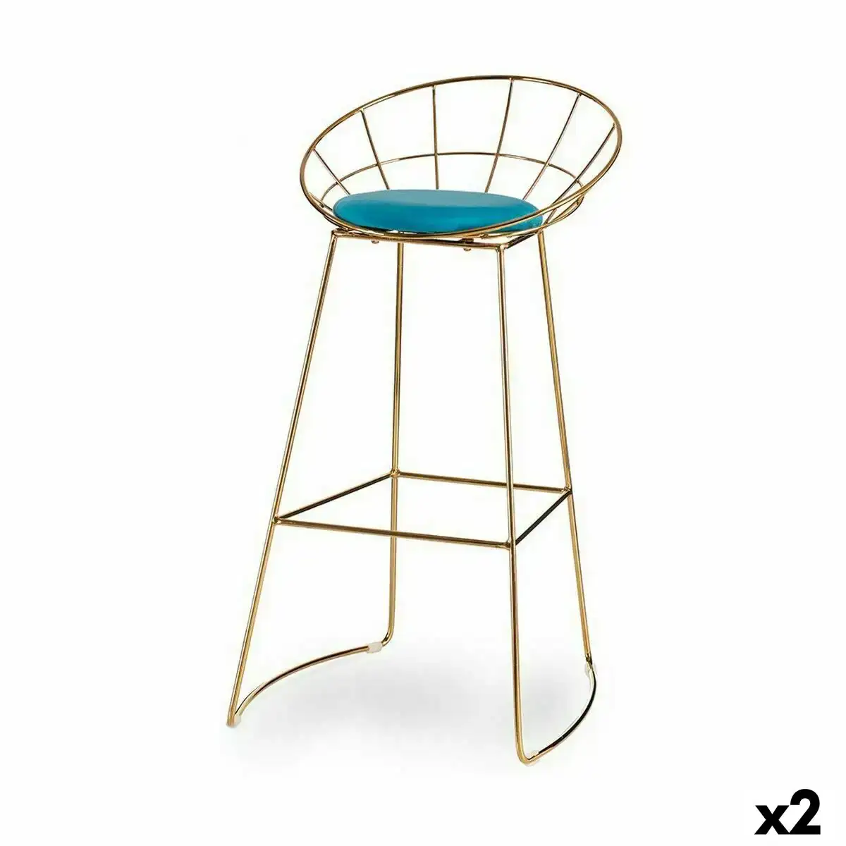 Tabouret bleu dore fer 51 x 94 x 52 cm 2 unites _6750. Entrez dans l'Univers de DIAYTAR COTE D'IVOIRE - Où le Choix Rencontre l'Authenticité. Explorez nos rayons virtuels et trouvez des produits qui incarnent la richesse de notre culture.