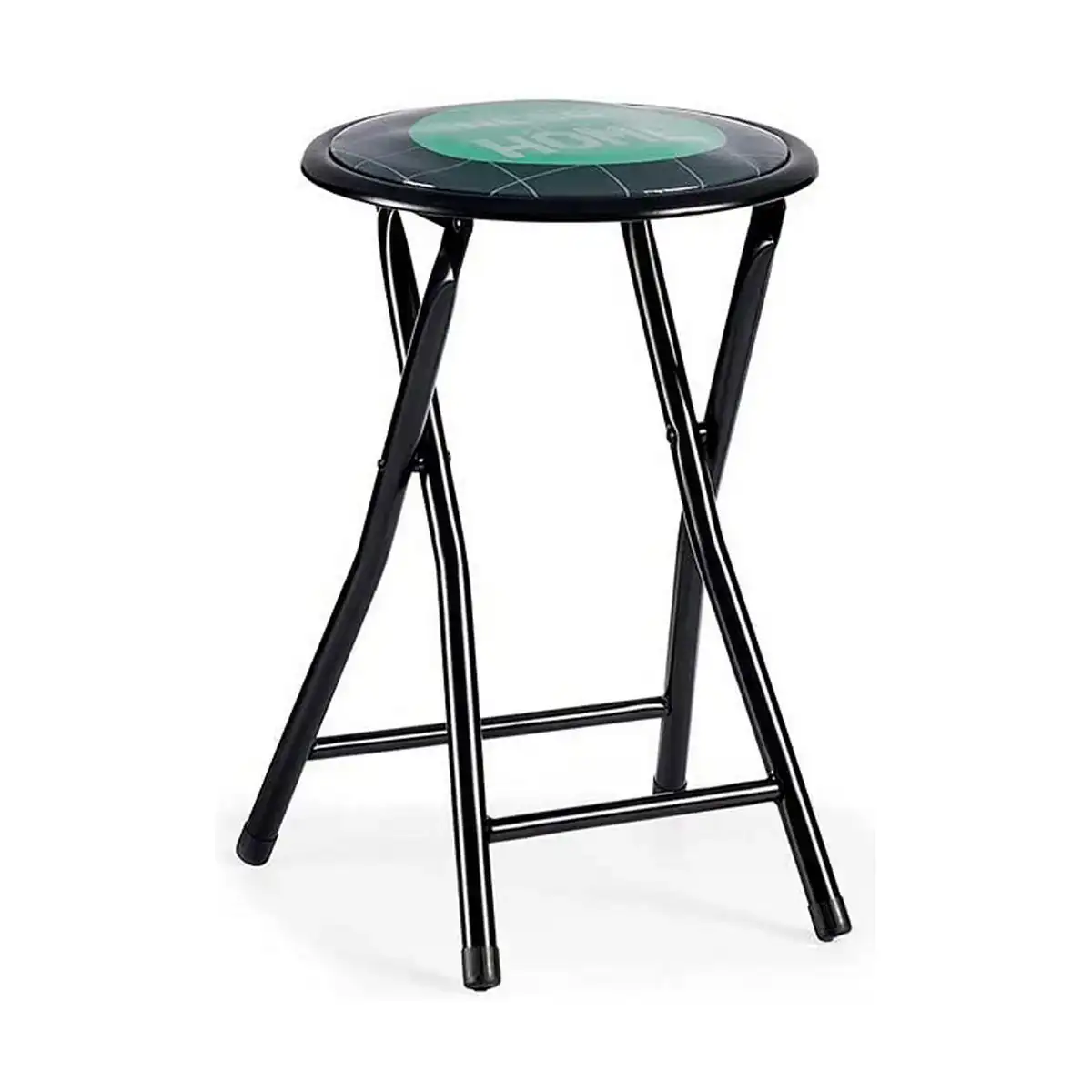 Tabouret pliant home turquoise noir metal pvc 30 x 45 x 30 cm_6467. Bienvenue sur DIAYTAR COTE D'IVOIRE - Là où le Shopping Devient une Aventure. Explorez notre catalogue et dénichez des trésors qui élargiront votre horizon shopping.