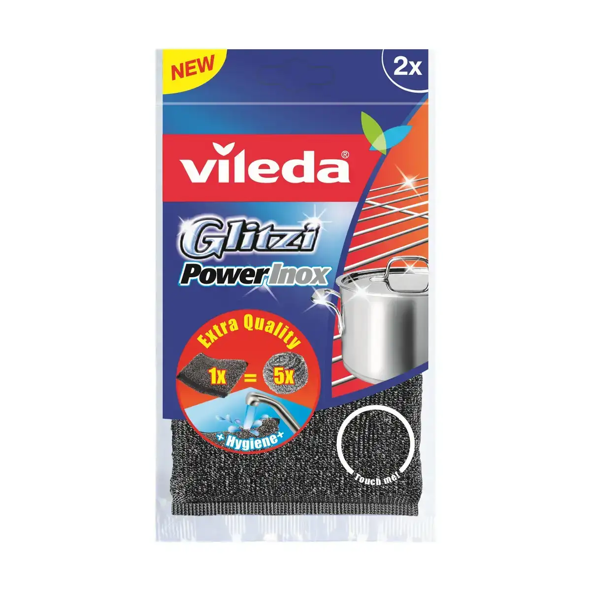 Tampon a recurer vileda glitzi inox power gris acier inoxydable_2971. DIAYTAR COTE D'IVOIRE - L'Art de Choisir, l'Art de S'émerveiller. Explorez notre boutique en ligne et choisissez des articles qui éveillent votre sens de l'émerveillement.