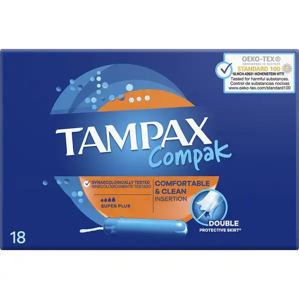 Tampon super plus tampax compak 18 unites_5396. DIAYTAR COTE D'IVOIRE - Où Chaque Produit a son Histoire à Raconter. Parcourez notre catalogue et découvrez des articles qui portent en eux la passion et l'histoire du Côte d'Ivoire.