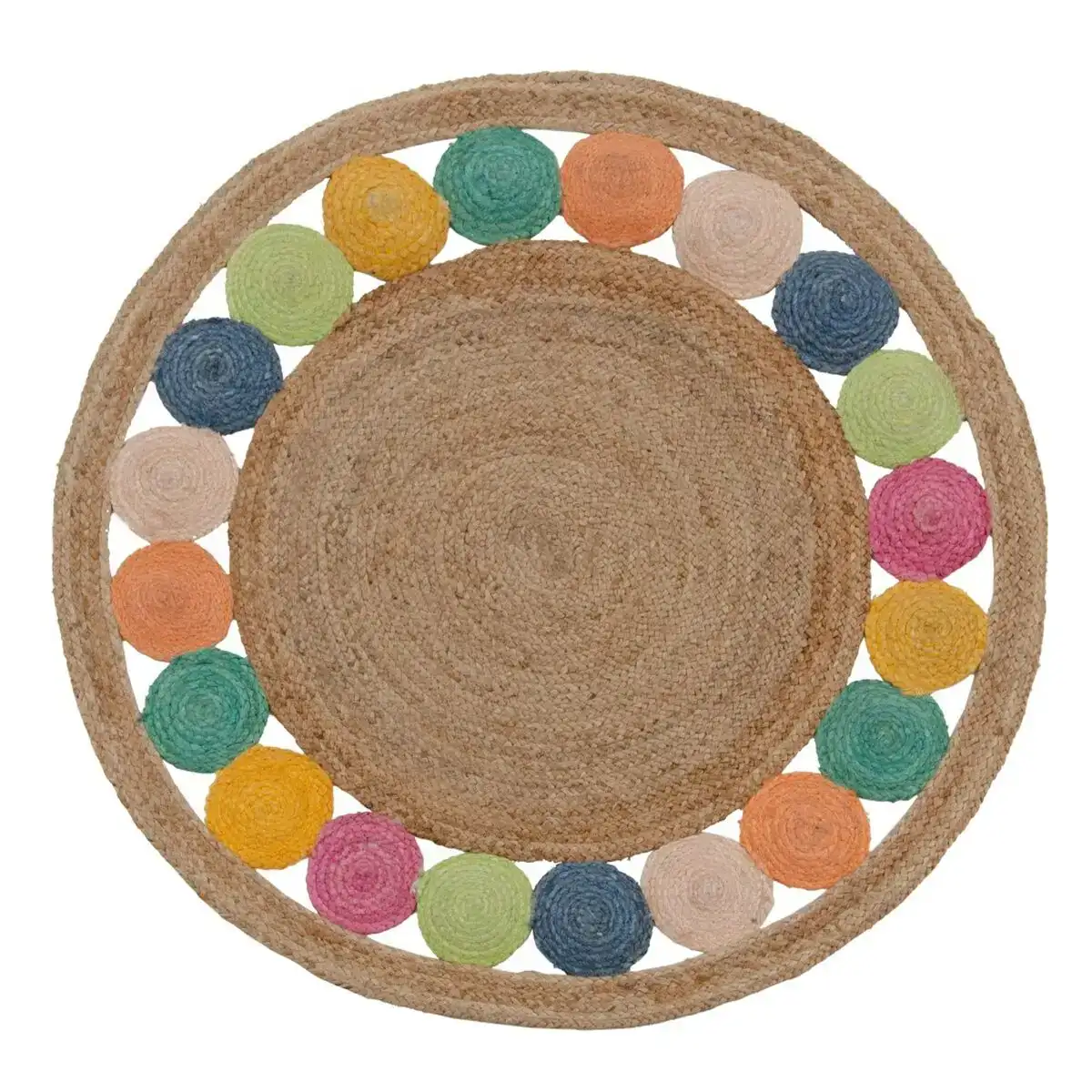Tapis 120 x 120 x 0 9 cm multicouleur jute_2845. Entrez dans l'Univers de DIAYTAR COTE D'IVOIRE - Où l'Élégance Rencontre la Tradition. Explorez notre gamme variée et trouvez des articles qui ajoutent une touche de sophistication à votre vie.