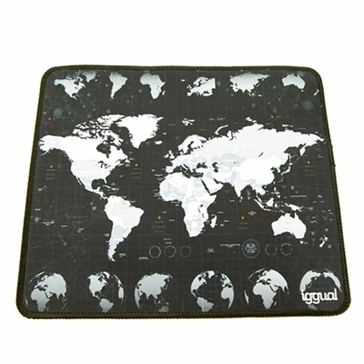 Tapis de souris iggual igg317310 mappemonde noir blanc_3191. DIAYTAR COTE D'IVOIRE - Votre Marché Virtuel au Côte d'Ivoire. Parcourez notre boutique en ligne pour trouver des trésors cachés, des articles indispensables du quotidien aux joyaux artistiques.