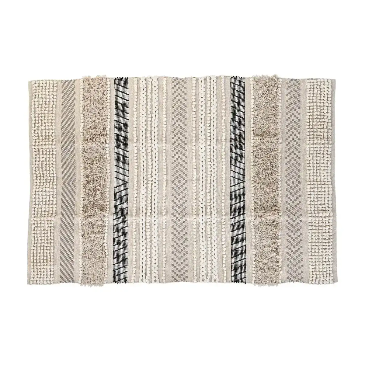 Tapis dkd home decor 180 x 120 x 1 cm noir beige coton boho_7369. DIAYTAR COTE D'IVOIRE - L'Art de Vivre avec Authenticité. Explorez notre gamme de produits artisanaux et découvrez des articles qui apportent une touche unique à votre vie.