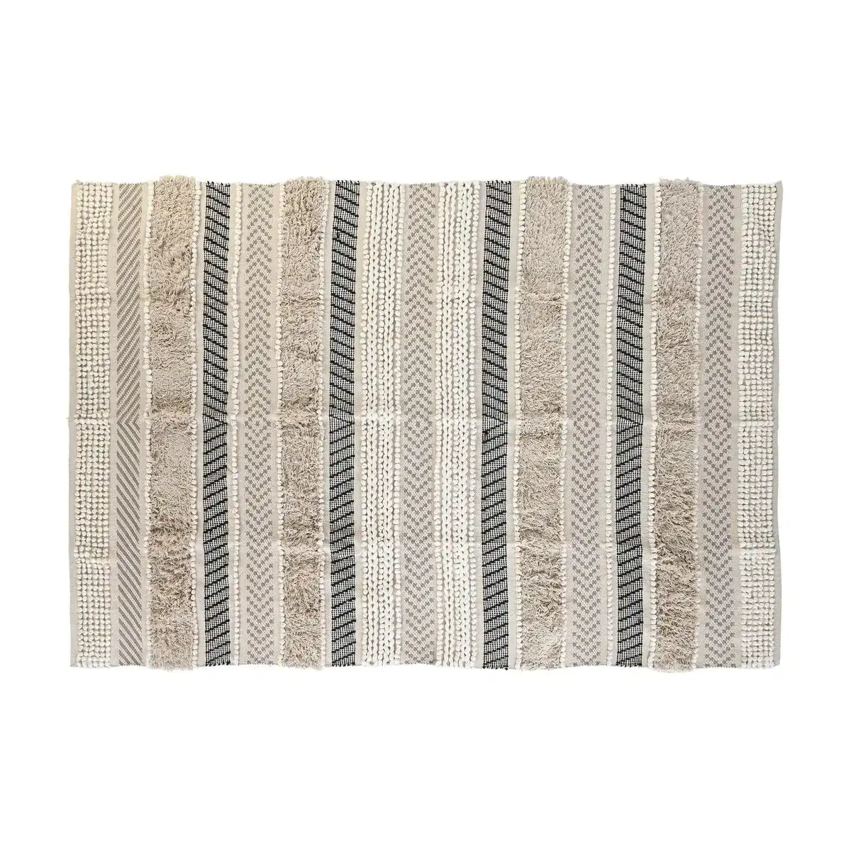 Tapis dkd home decor 230 x 160 x 1 cm noir beige coton boho_5232. Entrez dans l'Univers de DIAYTAR COTE D'IVOIRE - Où Chaque Produit a une Signification. Explorez notre gamme diversifiée et découvrez des articles qui résonnent avec votre vie.