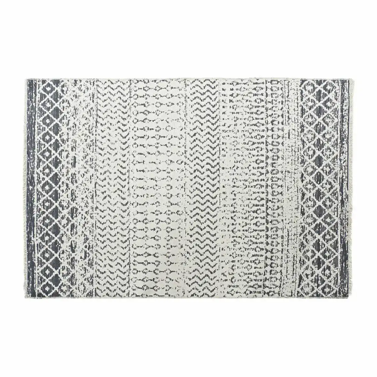Tapis dkd home decor blanc gris polyester coton 160 x 230 x 1 cm _6225. DIAYTAR COTE D'IVOIRE - Votre Passage vers l'Élégance Abordable. Explorez notre collection où chaque produit est choisi pour sa qualité et son accessibilité, incarnant ainsi l'essence du Côte d'Ivoire.
