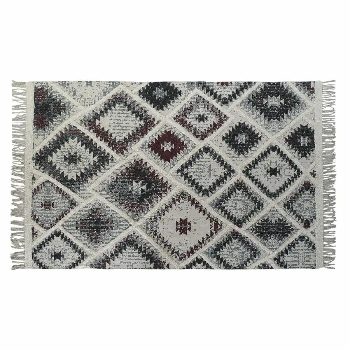 Tapis dkd home decor blanc rouge coton 120 x 180 x 1 cm _2255. DIAYTAR COTE D'IVOIRE - Votre Destination de Shopping Authentique au Côte d'Ivoire. Plongez dans notre boutique en ligne pour découvrir des produits qui célèbrent la riche culture et l'artisanat du pays.
