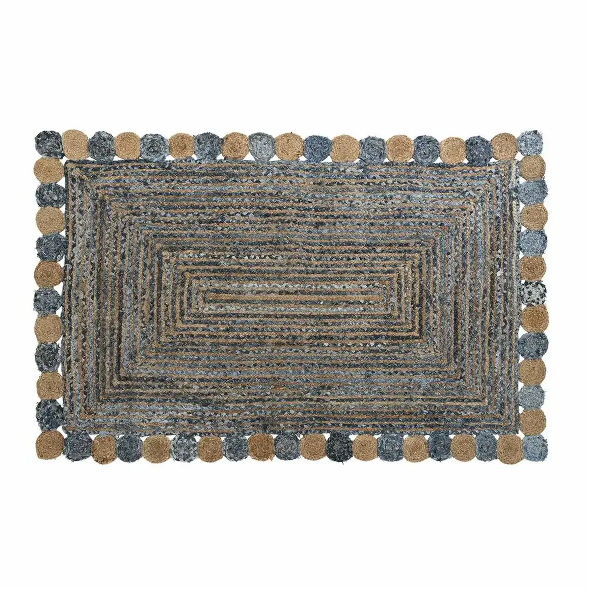 Tapis dkd home decor bleu coton multicouleur indien jute 160 x 230 x 1 cm_4795. DIAYTAR COTE D'IVOIRE - Votre Destination Shopping Éthique. Parcourez notre gamme et choisissez des articles qui respectent l'environnement et les communautés locales.