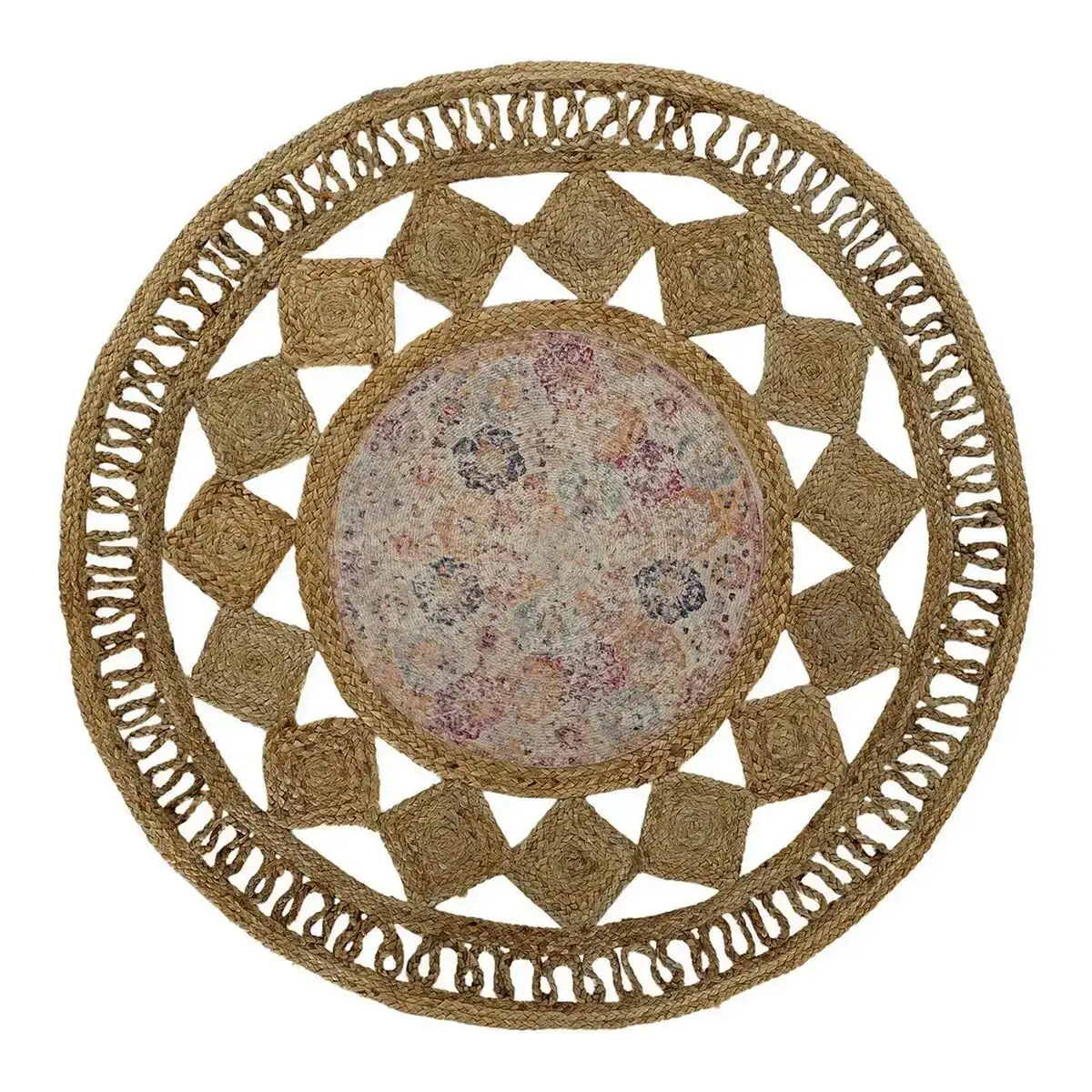 Tapis dkd home decor jute coton boho 160 x 160 x 0 5 cm _4079. DIAYTAR COTE D'IVOIRE - Où Choisir est un Plaisir Responsable. Parcourez notre catalogue et choisissez des produits qui incarnent notre engagement envers des pratiques durables et éthiques.
