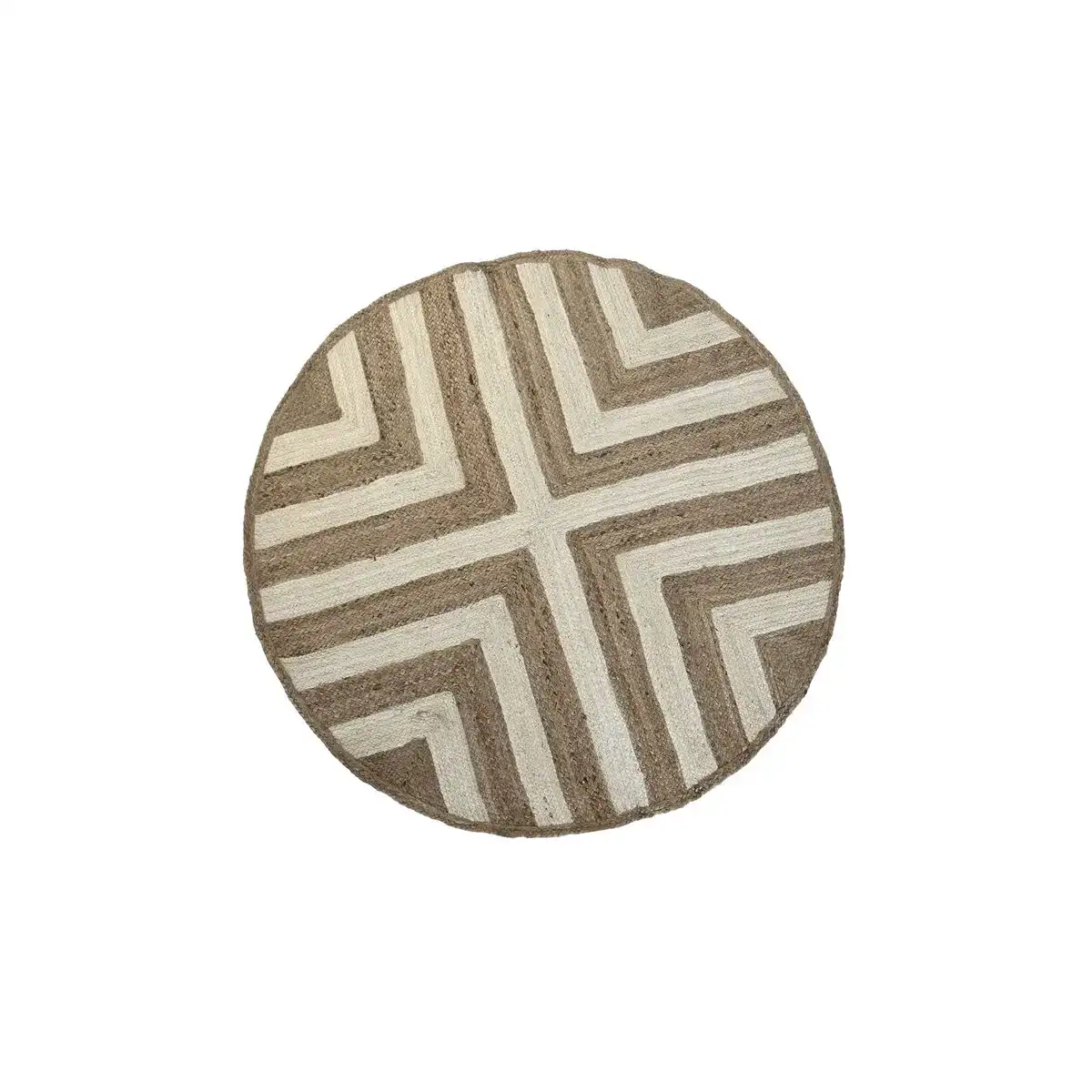 Tapis dkd home decor scandi blanc marron clair jute 150 x 150 x 1 cm _7683. DIAYTAR COTE D'IVOIRE - L'Art de Vivre en Couleurs. Découvrez notre boutique en ligne et trouvez des produits qui ajoutent une palette vibrante à votre quotidien.