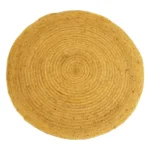 Tapis jaune jute 120 x 120 cm_6269. DIAYTAR COTE D'IVOIRE - L'Art de Vivre le Shopping Éthique. Parcourez notre gamme et choisissez des produits qui reflètent notre engagement envers des pratiques durables.