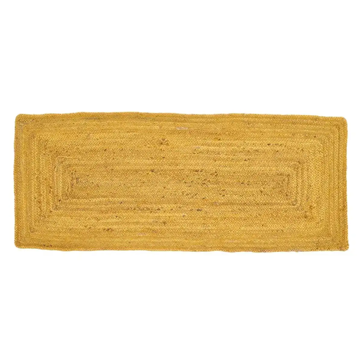 Tapis jaune jute 170 x 70 cm_2166. DIAYTAR COTE D'IVOIRE - L'Art de Choisir, l'Art de S'émerveiller. Explorez notre gamme de produits et laissez-vous émerveiller par des créations authentiques et des designs modernes.