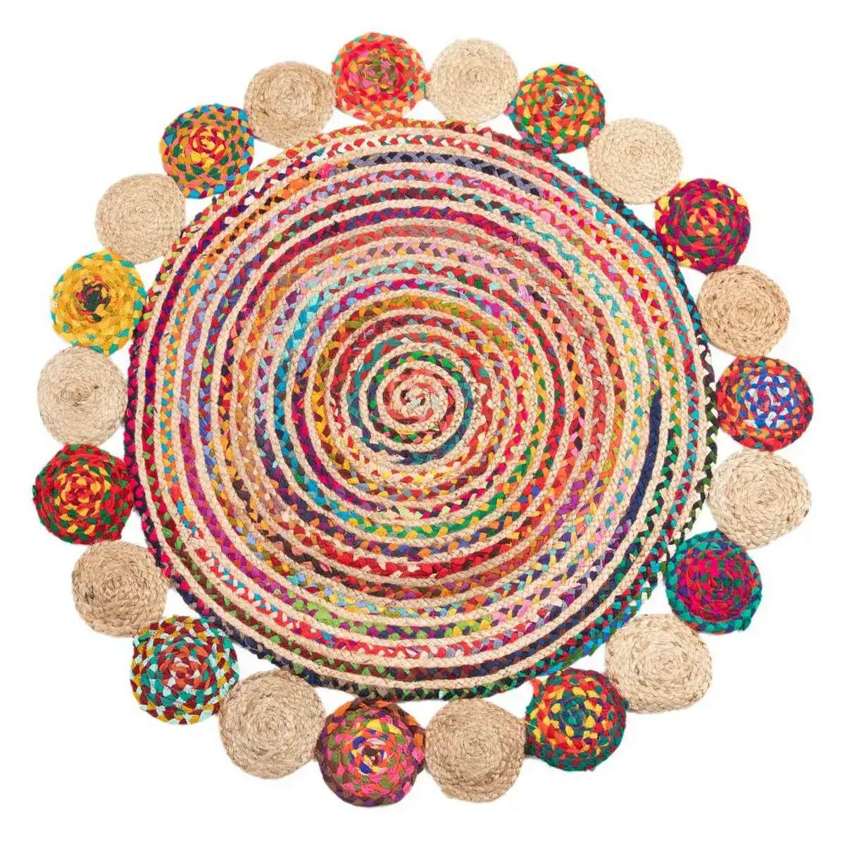 Tapis multicouleur 120 x 120 x 1 cm_7933. DIAYTAR COTE D'IVOIRE - Là où Chaque Clic Compte. Parcourez notre boutique en ligne et laissez-vous guider vers des trouvailles uniques qui enrichiront votre quotidien.