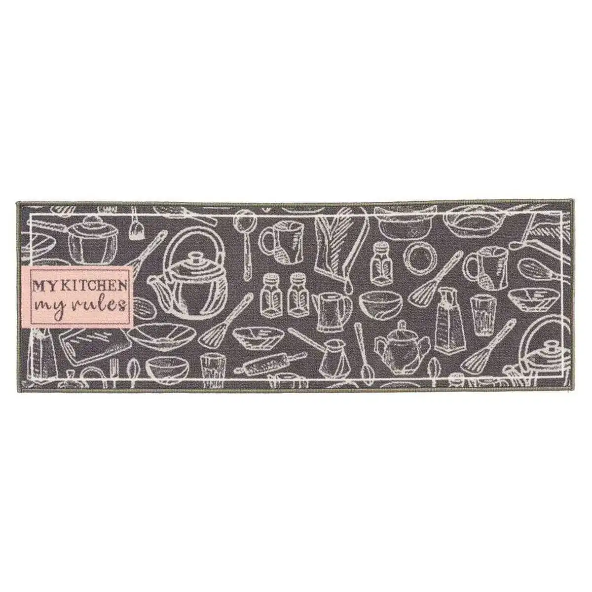 Tapis my kitchen gris rose blanc polyamide 40 x 1 x 120 cm _7544. Bienvenue chez DIAYTAR COTE D'IVOIRE - Où Chaque Produit a son Âme. Découvrez notre gamme et choisissez des articles qui résonnent avec votre personnalité et vos valeurs.