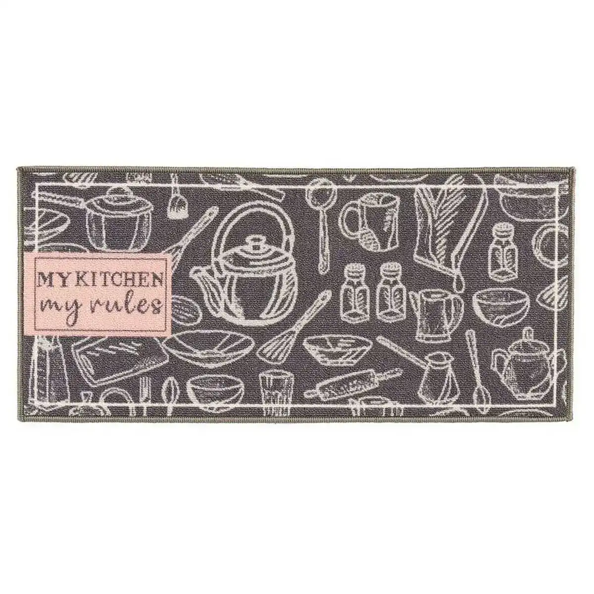 Tapis my kitchen rose blanc gris polyamide_4972. DIAYTAR COTE D'IVOIRE - Là où les Rêves de Shopping Deviennent Réalité. Naviguez à travers notre catalogue diversifié et choisissez parmi une variété d'articles qui feront de votre shopping une expérience inoubliable.