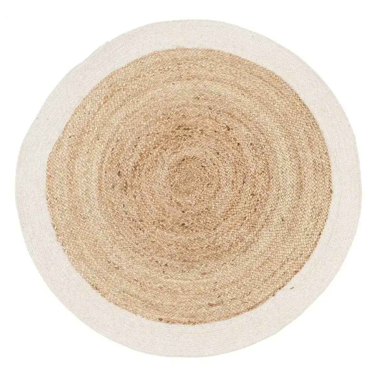 Tapis naturel blanc jute 120 x 120 cm_8789. DIAYTAR COTE D'IVOIRE - L'Art de Vivre l'Excellence au Quotidien. Explorez notre gamme et choisissez des produits qui ajoutent une note de prestige à votre vie.
