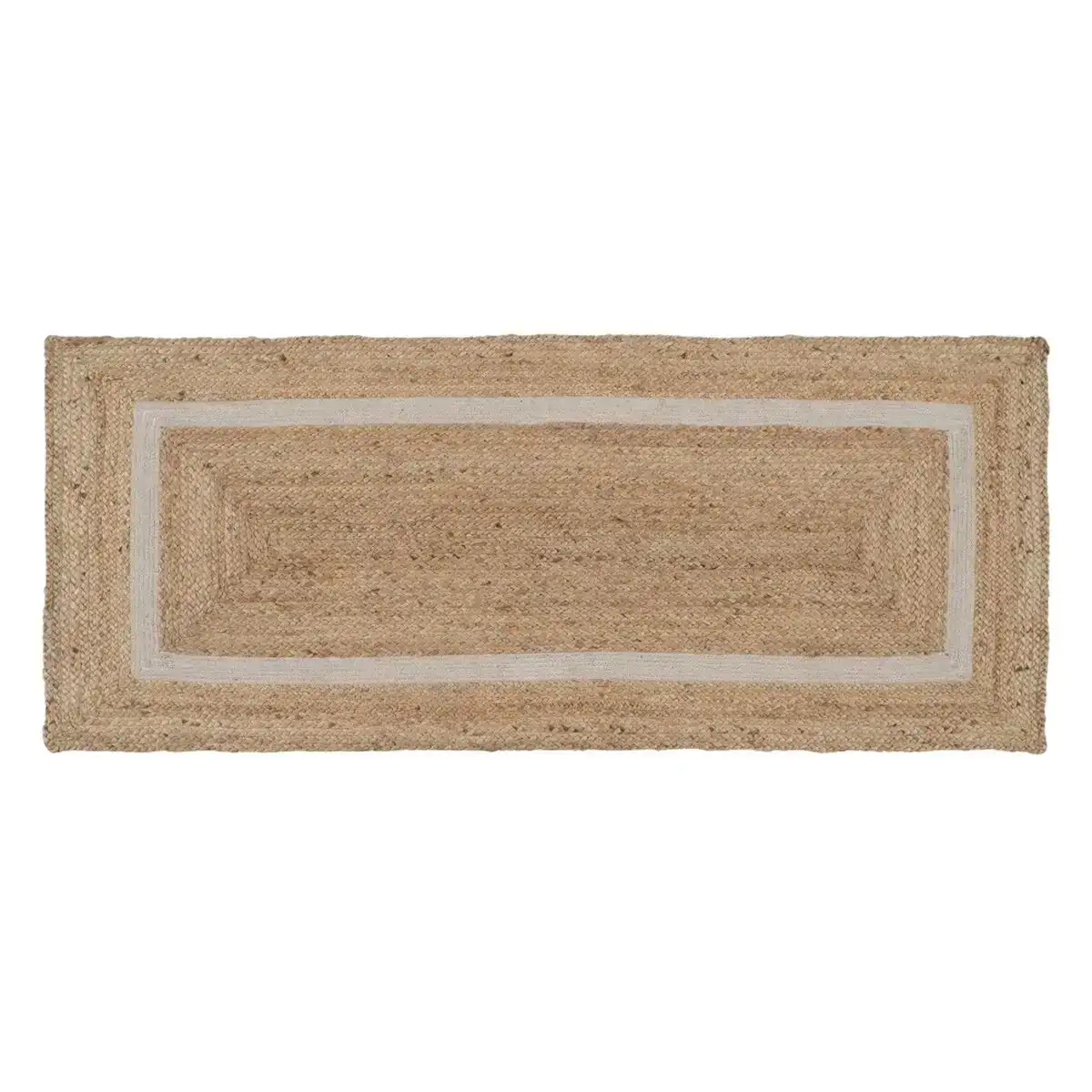 Tapis naturel blanc jute 170 x 70 cm_3580. DIAYTAR COTE D'IVOIRE - Où Chaque Produit a son Histoire à Raconter. Parcourez notre catalogue et découvrez des articles qui portent en eux la passion et l'histoire du Côte d'Ivoire.